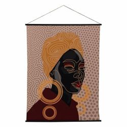 BigBuy Home Wanddecoratie wandkleed hennep dennenhout stof 125 x 1,7 x 160 cm