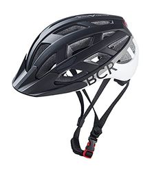 Black Crevice Fietshelm met led-achterlicht, zwart/wit, L (59-61 cm)
