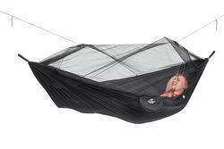 AMAZONAS Ultra-Light hangmat Moskito Traveller EXTREME 500g 275cm x 140cm tot 200kg in zwart