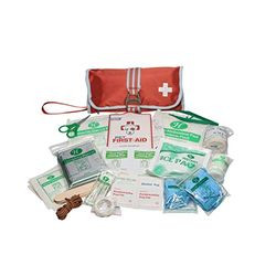 Kurgo - Kit de Primeros Auxilios Portátil para Perros, Kit Médico para Mascotas, 50 piezas, Talla Única - Rojo