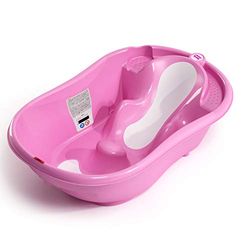 OKBABY Onda Evolution - Cómoda bañera antideslizante para el baño del bebé - para bebés de 0 a 12 meses - Fucsia