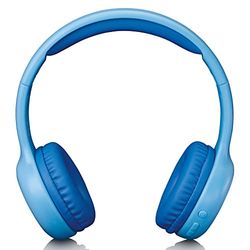 Lenco 810065 Auriculares Bluetooth para niños hpb-110 - Bluetooth 5.0-85 db - límite de Volumen - batería incorporada de 250 mah - función Manos Libres - Micro USB - Plegable - con Pegatinas - Azul