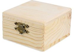 INNSPIRO Caja madera de pino macizo cuadrada 12x12x8cm.