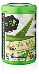 REAL NATURA - Masque hydratant à l'aloe vera sans sel 1 kg – Unisexe – Hydrate et soin intensifs pour tous les types de cheveux