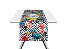 Excelsa Toalha de mesa em algodão, design tropical, 45 x 140 cm