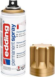 edding 5200 spray permanent - or précieux mat - 200 ml - peinture acrylique pour peindre ou décorer verre, métal, bois, céramique, plastique, toile - peinture acrylique en aérosol