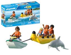 PLAYMOBIL Strandvakantie, bananenboottocht, 4-jarig speelgoed, cadeau voor kinderen, waterplezier met figuren en watermotor, 71905