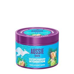 Aussie SOS Maschera Idratante per Capelli & Cute Supercharged Hydration 500ml per Lenirela Cute Secca e Reidratare Capelli Estremamente Secchi, 100 Ore di Idratazione, Formula Vegana