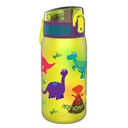 Ion8 Gourde Enfant, 350ml, Anti-Fuite, Facile à Ouvrir, Verrouillage Sécurisé, Lavable en Lave-Vaisselle, Sans BPA, Poignée de Transport, Facile à Nettoyer, Carbone Neutre, Motif Dinosaure