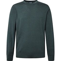 Hackett London Heren GMD Merino Silk Crew Pullover Sweater, Pine Green, XXL