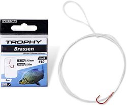 Zebco - Amo da pesca con lenza preannodata, 6 pezzi, colore: Rosso