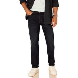 Amazon Essentials Pantalón Vaquero de Ajuste Recto Hombre, Índigo Oscuro Teñido Anudado, 28W / 28L