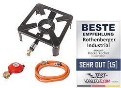 Rothenberger Industrial Gaskoker met 4 poten, beweegbare kookplaat voor buiten, zwart