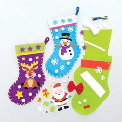 Baker Ross FC147 Kerst koussets - Set van 3, Kerstkunst en knutsels voor kinderen om te maken en weer te geven