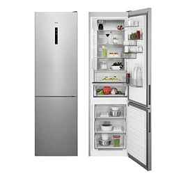 AEG RCB836C5MX Frigorifico Combi, 2,01 m, Puerta Plana, Twintech No Frost, Cooling 360° MultiFlow, Cajón ExtraChill, Display LED Táctil, Inox Antihuellas, Clase C