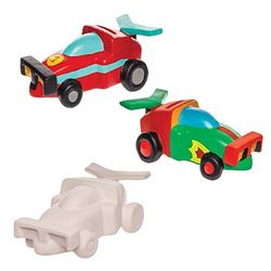Baker Ross Keramische spaarpotten "racewagen" (2 stuks) – schattige spaarpotten voor kinderen