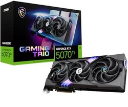 MSI GeForce RTX 5070 Ti 16G GAMING TRIO OC Graphics Card - RTX 5070 Ti GPU, 16GB GDDR7 (28Gbps/256-bit), PCIe 5.0 - TRI FROZR 4 (3 x STORMFORCE FAN) - Dual BIOS, RGB - HDMI 2.1b, DisplayPort 2.1b