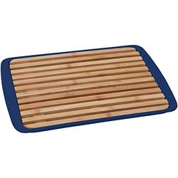 Brunner 0830056N.C22 Tagliere Vassoio 2 in 1, Materiale Bamboo e Melamina, Bread Board Colore Blu 36X24 Cm