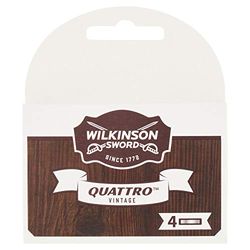 WILKINSON Sword - Lame di Ricarica Quattro Titanium Vintage Edition - Pack 4 Lame di Ricarica Uomo - 20 Gr