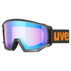 uvex athletic CV - skibril voor dames en heren - contrastverhogend - vergroot en condensvrij gezichtsveld - black matt/blue-orange - one size