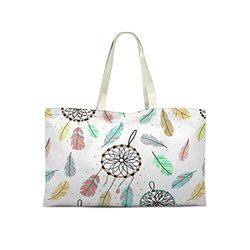 Bonamaison Printed Tote Bag, Reusable Grocery Bag, Shopping Bag, Machine Washable, Foldable, Canvas Cloth Bag with Handles, 50x40 Cm