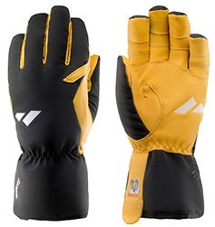 Zanier Unisex – Adulto 21108-2050-7,5 Guanti Nero, Giallo, 7.5