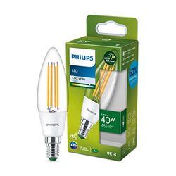 Philips LED Lamp E14 - Koelwit Licht - 40 W - Transparant