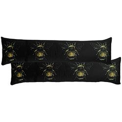 Evans Lichfield Gold Bee Draught Excluder, Black, 92 x 23cm