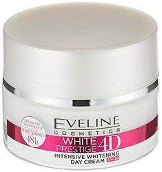 Eveline White Prestige 4D Crème de jour blanchissante à l'acide hyaluronique – Crème de blanchiment contre les taches sombres de la peau 50 ml