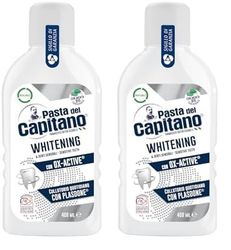 Pasta del Capitano, Bain de Bouche Blancheur & Dents Sensibles, Bain de Bouche Quotidien, Restaure la Blancheur Naturelle sans Endommager l'Émail, 100% Made in Italy, Flacon de 400 ml (Lot de 2)