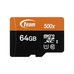 TEAM GROUP Micro SD 2 GB Scheda di Memoria con Adattatore SD Orange/Black 64 GB Class 10 UHS-I Grade 1