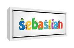 Little Helper sebastian1542 FC 15de legno stampa su tela con cornice personalizzabile, nuovo e aufg espannt su telaio, pronto da appendere ragazzo Nomi, Sebastian, Piccolo