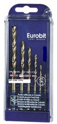 Eurobit Plastic dozen met 6 spiraalboren van 5% kobalt 2-3-4-5-6-8 mm, ART. 3780