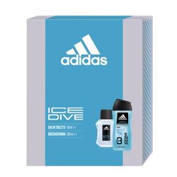 Adidas, Confezione Regalo Uomo Ice Dive, Profumo Uomo 50 ml e Gel Doccia Bagnoschiuma 3in1 250 ml