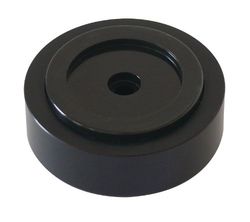 Dynavox Pernas de alumínio para dispositivos HiFi, conjunto de 4 unidades, polidas, incluindo 2 amortecedores de borracha por perna, Ø 50 mm, orifício M5, amortecimento de vibrações, preto