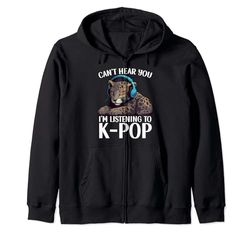 No puedo escucharte, estoy escuchando mercancía de K-pop de K-pop de Kpop Panther Sudadera con Capucha