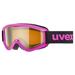 uvex speedy pro - skibril voor kinderen - contrastverhogend - vergroot en condensvrij gezichtsveld - pink/lasergold - one size