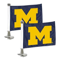Lot de 2 drapeaux NCAA Michigan Wolverines - Style ambassadeur - Couleur de l'équipe - Taille unique