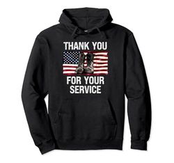 Bandera de Estados Unidos Thank You for Your Service - Memorial Veterans Day Sudadera con Capucha