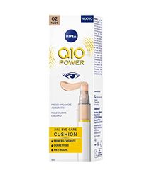 NIVEA Q10 POWER 3in1 Eye Care Cushion 02 Nude 4 ml, Crema contorno occhi colorata e idratante, Primer occhi anti-età con Coenzima Q10, Correttore occhiaie levigante