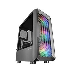 Mars Gaming MC-TOR Black, ATX Gaming Semitower Case, Full Side Window, Front Mesh Design, 3x FRGB 120mm Front Fans, Dual Chamber Design