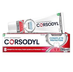 Corsodyl Whitening Toothpaste Complete Protection, Daily Gum & Plaque Remover, 75ml