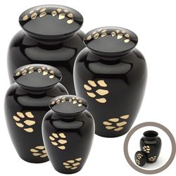 URNS UK Bedford Black Cremation Ashes Pet Urn Range