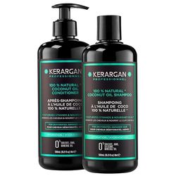 Kerargan - Shampoo and Conditioner with coconut and argan oil to nourish & moisturise your hair - Dry hair - Sulphate, paraben and silicone free - 2x500ml