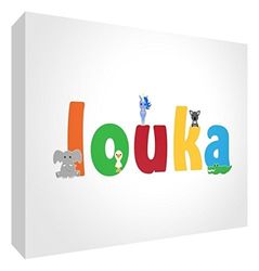Little Helper recuerdo decorativo de acrílico transparente pulido como diamante estilo illustratif pintado con el nombre de joven niño Louka 7,4 x 10,5 x 2 cm pequeño
