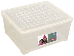 Curver - Caja para Ropa y Textil del Hogar 18,5L. - Con Tapa - Color Cristal