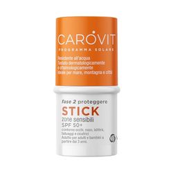 Carovit Ochrona przed słońcem w sztyfcie SPF 50+, ochrona przed UVB i UVA, przezroczysty kij do wrażliwych miejsc, 4 ml