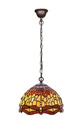 Colgante de techo mediano diámetro 30cm con cadena Tiffany Serie Belle Amber