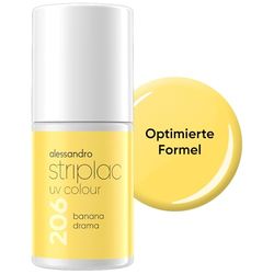 alessandro Striplac - Vernis à ongles UV Banana Drama - Couvrant et résistant aux rayures jusqu'à 15 jours - Application facile - Technologie de pelage douce - Vegan - Jaune - 6,5 ml