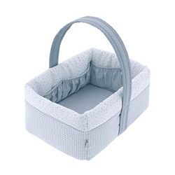 Cambrass - Babymand voor pasgeborenen - Opbergmand voor babyhygiëneartikelen - Multifunctionele luierorganizer - Vichy10 Celeste 22,5 x 29 x 29 cm